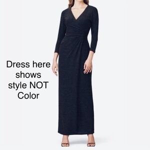 Ralph Lauren blue evening gown, 3/4 sleeves